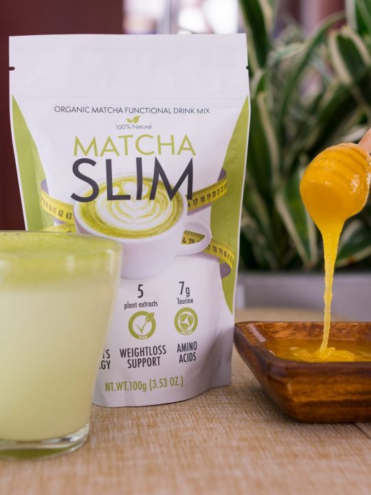 Detailed package view of Matcha Slim product shot